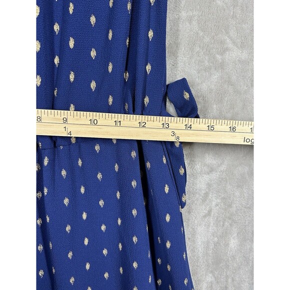 Juicy Couture Navy & Gold Polka Dots Tie Sides High Neck Dress Women’s XS - Picture 11 of 11
